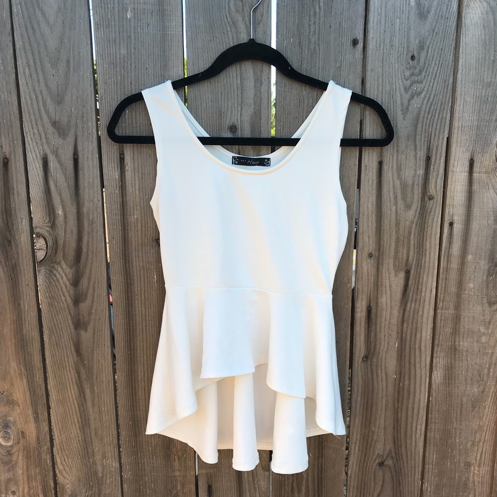 White high low tank top